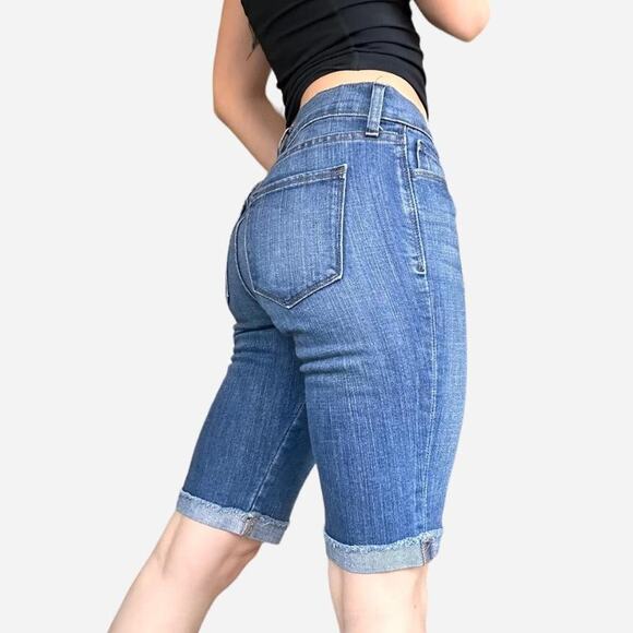 Low waisted long line jorts jean shirts from old navy size 2 - Picture 2 of 8